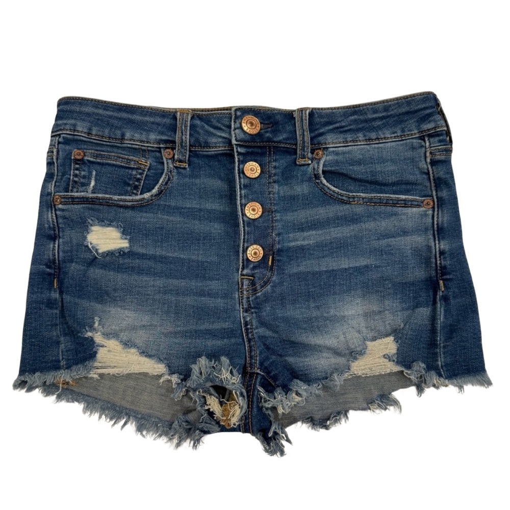 American Eagle Outfitters Super stretch High-rise button up shorts 8